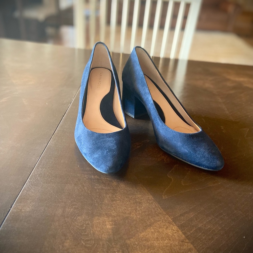 Navy Taryn Rose Block Heels